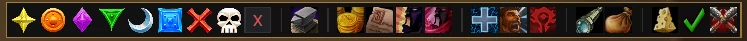 Marks bar with raid target icons and page shortcuts