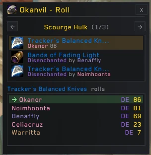 Mini Roll: winners and rolls for Scourge Hulk's drops